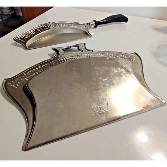 MANNING QUALITY BOWMAN TABLE DUSTPAN CRUMBS SCOOP SET Bakelite Handle - Picture 5 of 11